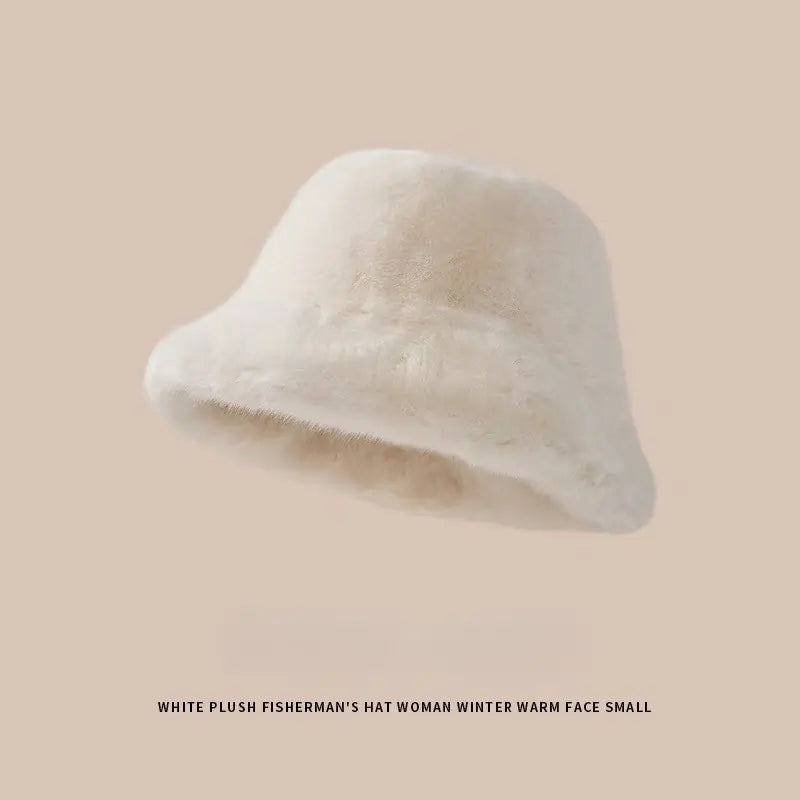 Women’s Fluffy Faux Fur Winter Bucket Hat - With Ear Protection