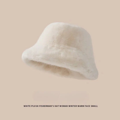 Women’s Fluffy Faux Fur Winter Bucket Hat - With Ear Protection