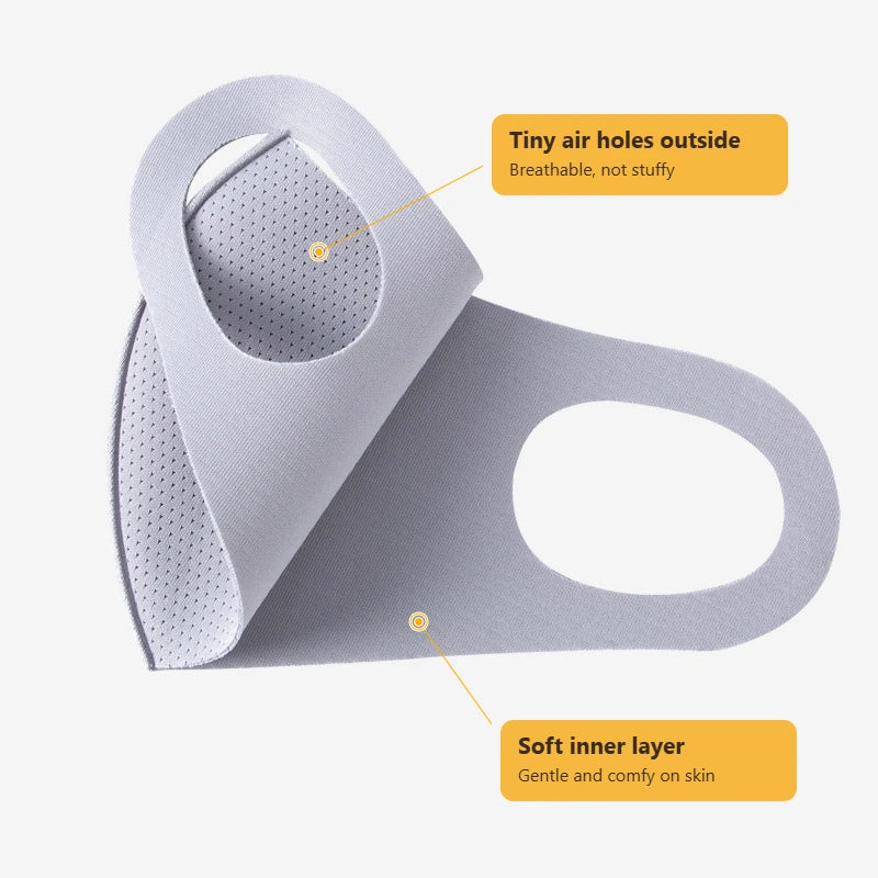Mask folded to show the air-hole outer layer and soft inner layer