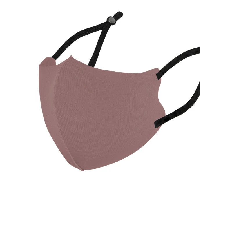 Dusty Rose cotton ice silk 3D face mask with adjustable black ear loops