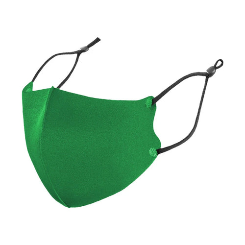 Green cotton ice silk 3D face mask with adjustable black ear loops