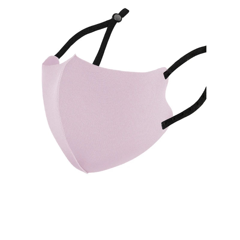 Lilac cotton ice silk 3D face mask with adjustable black ear loops