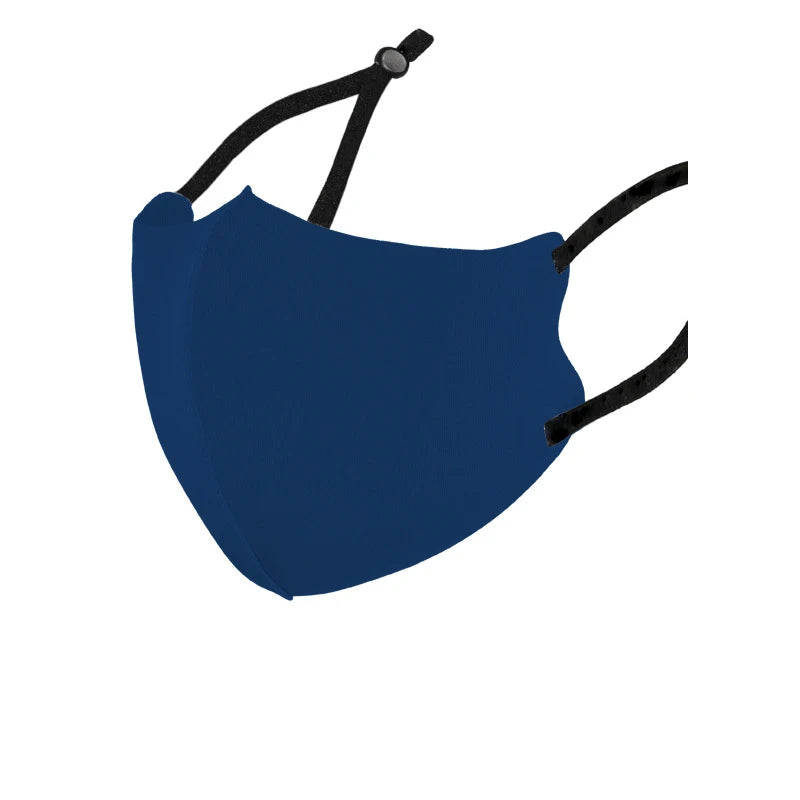 Royal Blue cotton ice silk 3D face mask with adjustable black ear loops