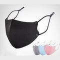 Adult thin ice silk face mask with adjustable ear loops in black, plus grey, sky blue and pink