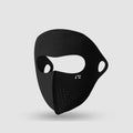 Black ice-silk full-face sun mask with eye opening, ear loops and small breathing holes