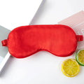 Red satin sleep eye mask with elastic strap