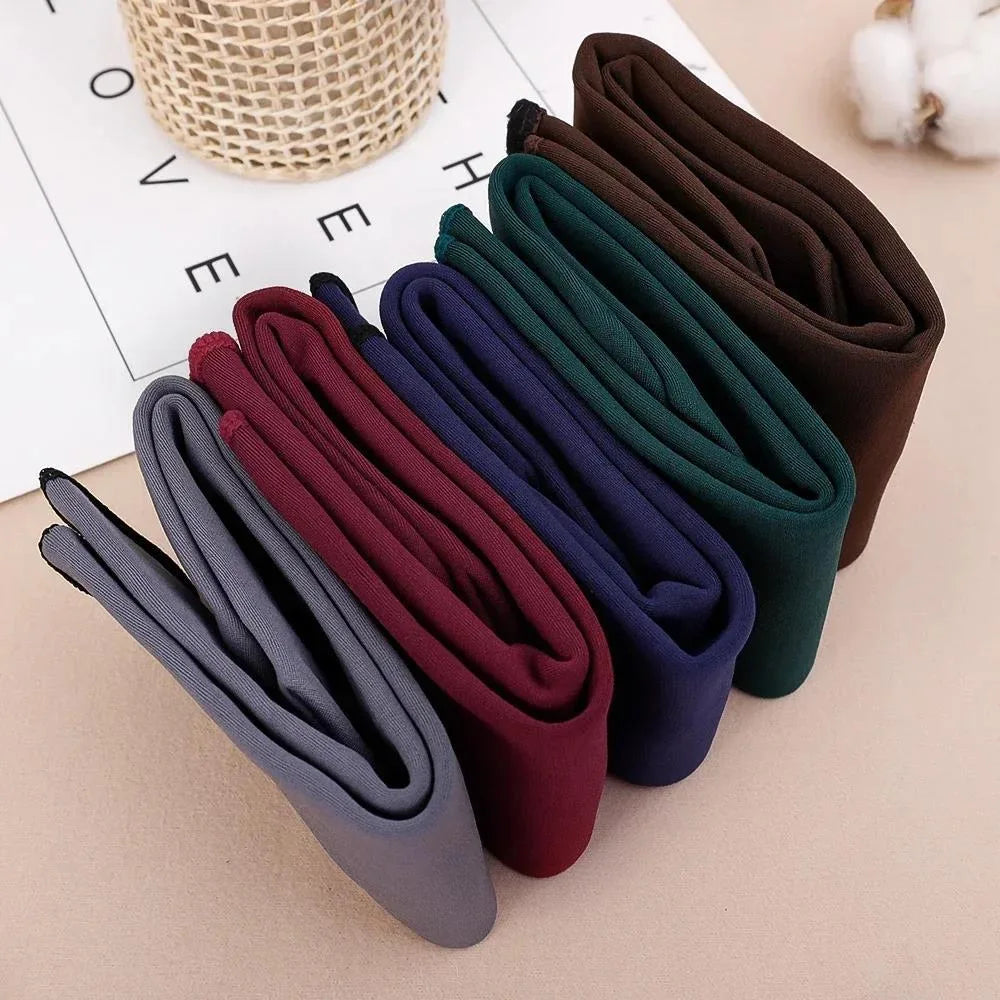 Folded velvet thermal socks in grey, maroon, blue, green and brown